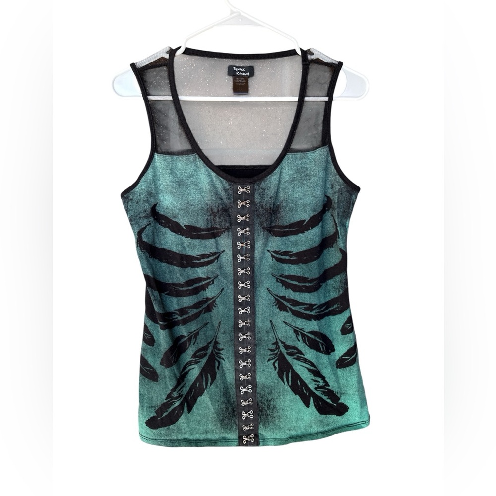 Teenage Runaway Feather Pattern Tank Top